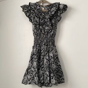 Rebecca Taylor | Cinch Waist Ruffle Floral Dress (Sz XS)